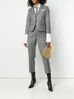 Thom Browne solid poplin tuxedo shirt