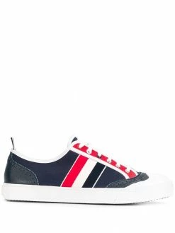 Thom Browne Canvas Broguing Low Top Sneakers
