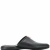Thom Browne grosgrain tab pebbled slippers