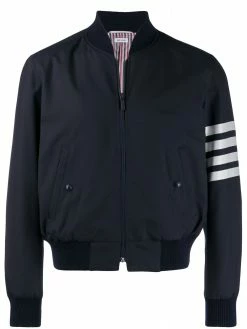 Thom Browne 4-Bar plain weave suiting bomber jacket