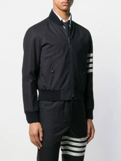 Thom Browne 4-Bar plain weave suiting bomber jacket
