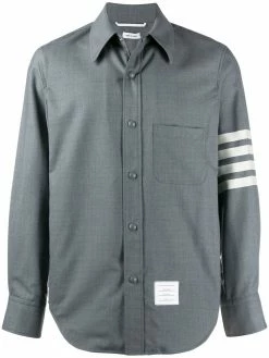 Thom Browne 4-Bar snap front wool shirt jacket