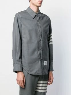 Thom Browne 4-Bar snap front wool shirt jacket