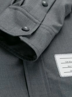 Thom Browne 4-Bar snap front wool shirt jacket