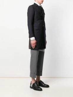 Thom Browne 4-Bar plain weave suiting overcoat