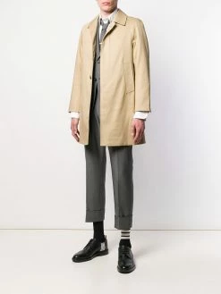 Thom Browne raglan-sleeve bal collar Chesterfield overcoat