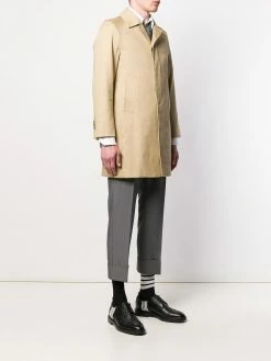 Thom Browne raglan-sleeve bal collar Chesterfield overcoat