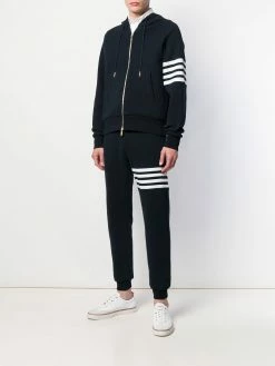 Thom Browne 4-Bar raglan-sleeve waffle stitch hoodie