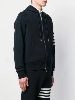 Thom Browne 4-Bar raglan-sleeve waffle stitch hoodie