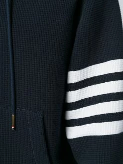 Thom Browne 4-Bar raglan-sleeve waffle stitch hoodie