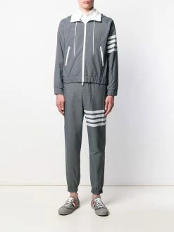 Thom Browne 4-Bar ripstop zip-up hoodie