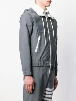 Thom Browne 4 Bar ripstop zip up hoodie lightweight jackets of men 9 Thom Browne 4-Bar ripstop zip-up hoodie