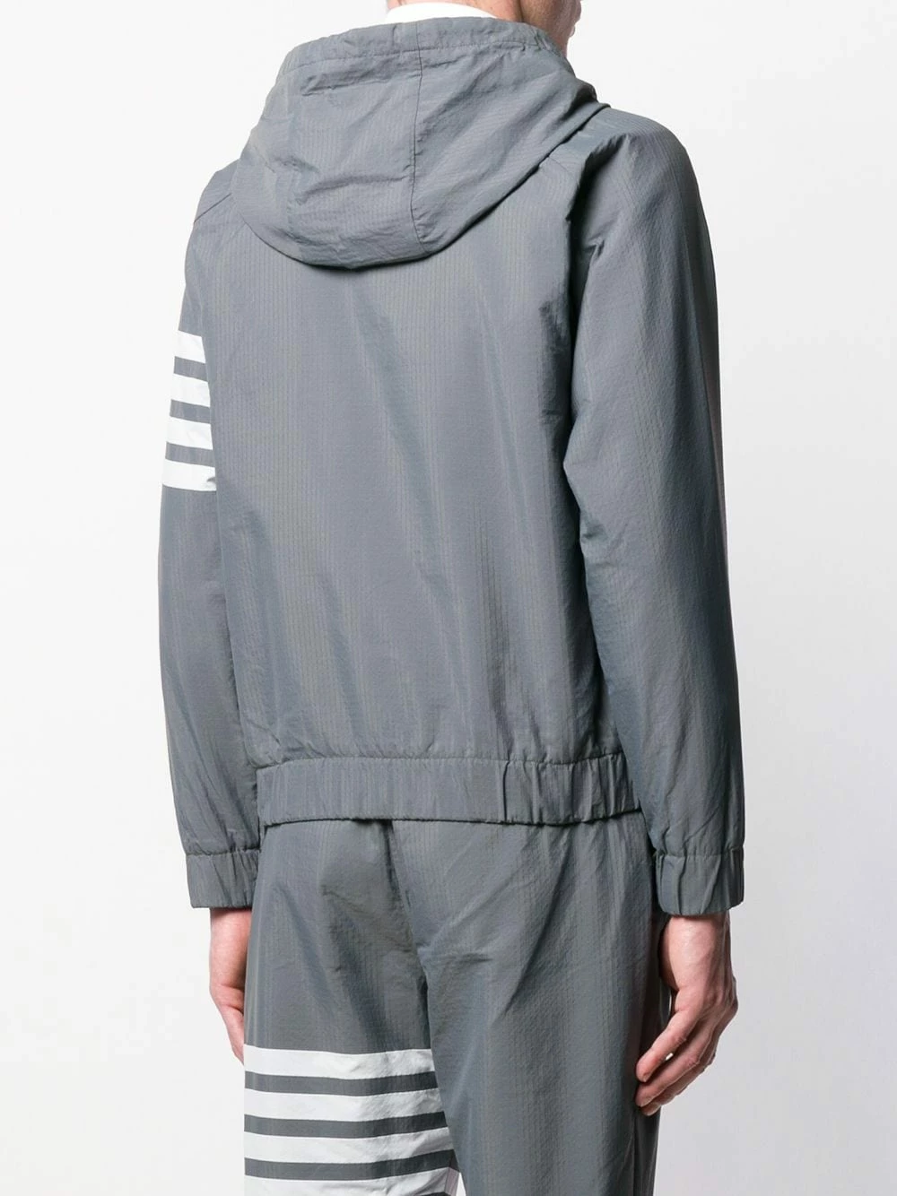 Thom Browne 4 Bar ripstop zip up hoodie lightweight jackets of men 4 Thom Browne 4-Bar ripstop zip-up hoodie