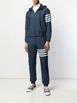 Thom Browne 4-Bar ripstop zip-up hoodie