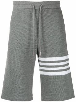 Thom Browne 4-Bar waffle stitch track shorts
