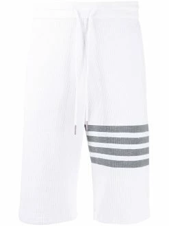 Thom Browne 4-Bar waffle stitch track shorts