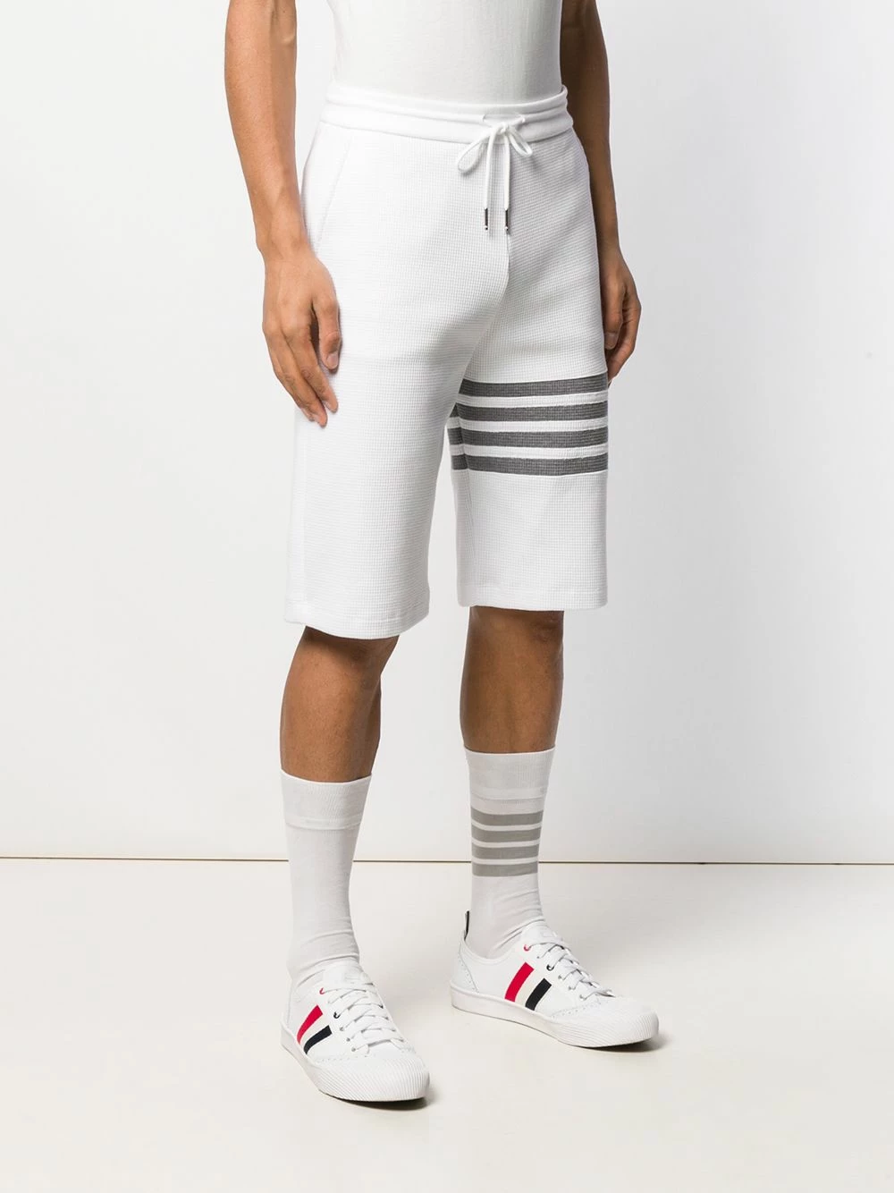 Thom Browne 4 Bar waffle stitch track shorts track & running shorts of men 3 Thom Browne 4-Bar waffle stitch track shorts