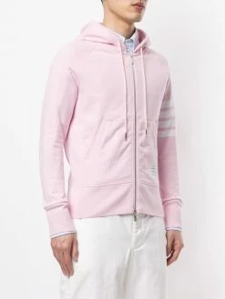 Thom Browne 4-Bar loopback zip-up hoodie