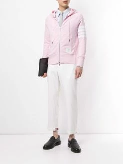 Thom Browne 4-Bar loopback zip-up hoodie