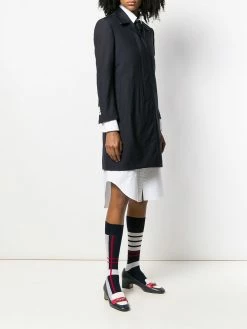 Thom Browne 4-Bar plain weave suiting overcoat