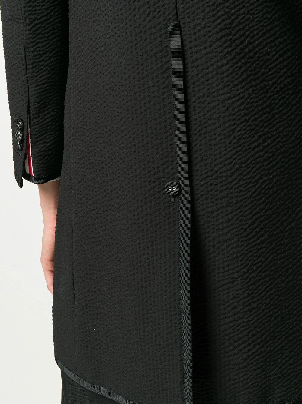 Thom Browne Seersucker wool overcoat single breasted coats of women 5 Thom Browne seersucker wool overcoat