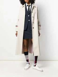 Thom Browne raglan-sleeve waterproof trench overcoat