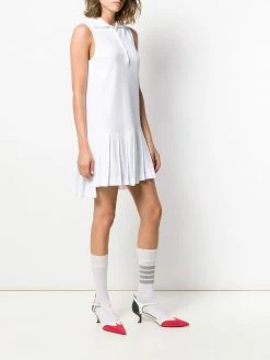Thom Browne RWB stripe sleeveless pleated tennis dress