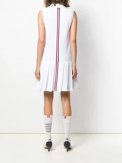 Thom Browne RWB stripe sleeveless pleated tennis dress