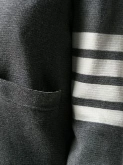 Thom Browne 4-Bar crepe V-neck cardigan