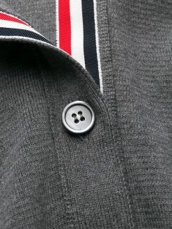 Thom Browne 4-Bar crepe V-neck cardigan