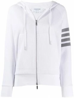 Thom Browne 4-Bar waffle stitch zip-up hoodie