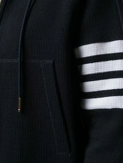 Thom Browne 4-Bar waffle stitch zip-up hoodie