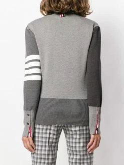 Thom Browne Funmix 4-Bar v-neck cardigan