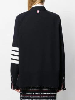 Thom Browne 4-bar raglan sleeved V-neck cardigan