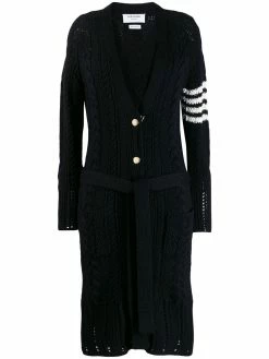 Thom Browne 4-Bar stripe cardi-coat