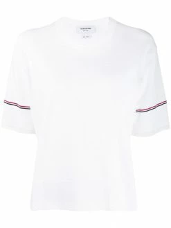 Thom Browne short-sleeved RWB-detail T-shirt