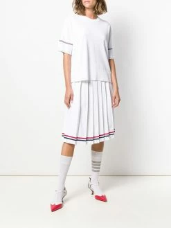 Thom Browne short-sleeved RWB-detail T-shirt