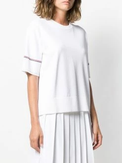 Thom Browne short-sleeved RWB-detail T-shirt