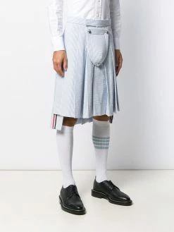 Thom Browne seersucker striped pleated skirt