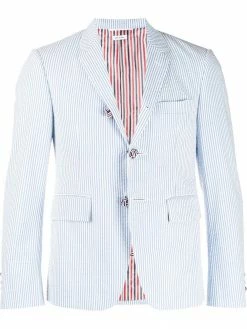 Thom Browne seersucker striped sport blazer