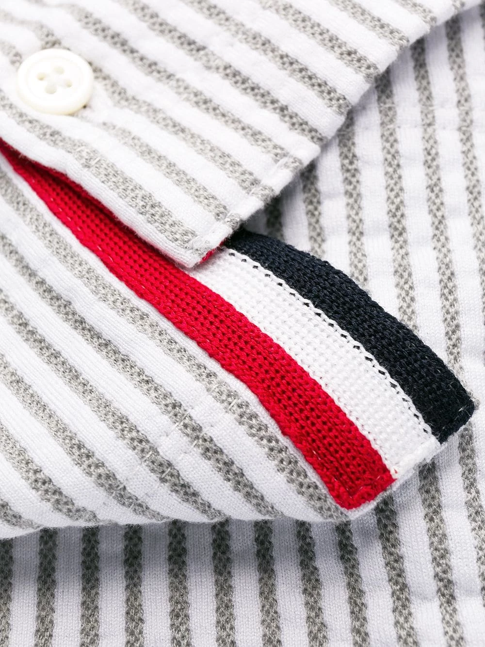 Thom Browne Seersucker raglan sleeve polo shirt polo shirts of men 6 Thom Browne seersucker raglan sleeve polo shirt
