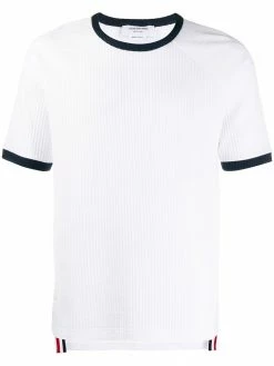 Thom Browne seersucker short-sleeve ringer T-shirt