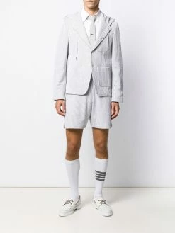 Thom Browne seersucker striped hooded blazer