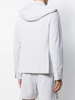 Thom Browne seersucker striped hooded blazer