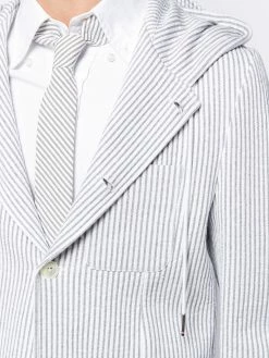 Thom Browne seersucker striped hooded blazer