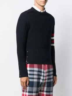 Thom Browne 4-Bar saddle sleeve sweater