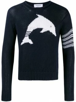 Thom Browne dolphin intarsia 4-Bar jumper