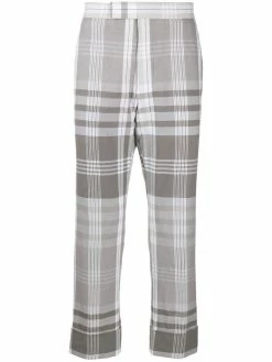 Thom Browne large plaid Madras-print trousers
