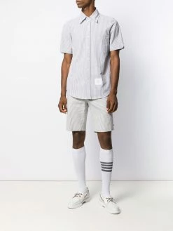 Thom Browne striped short-sleeved seersucker shirt