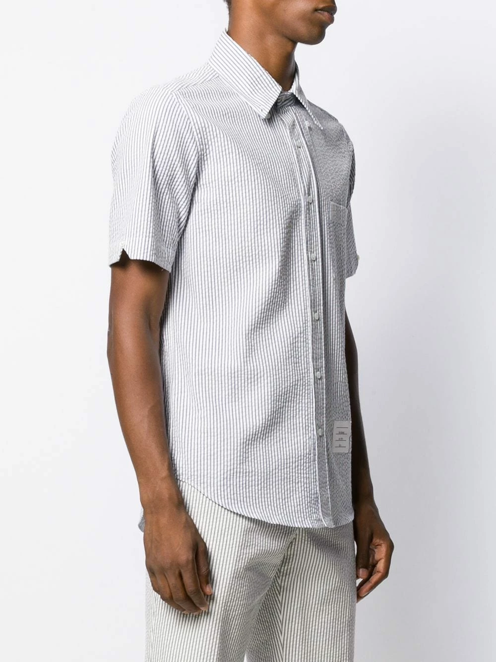 Thom Browne Striped short sleeved seersucker shirt shirts of men 3 Thom Browne striped short-sleeved seersucker shirt